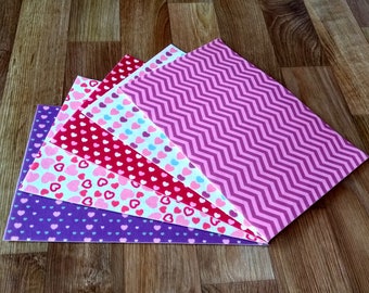 5 Printed Felt Sheets, Felt With a Pattern.