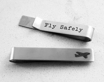 Pilot Gift Airplane Tie Clip Pilot Tie Clip Airplane Customized Tie Clip Mens Gift For Pilot Tie Clip For Him For Flyer Gift Father's Day