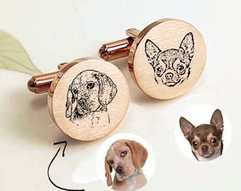 Personalized Cuff Links Pet Portrait CuffLinks for Dad Husband Cuff Links Custom Dog Cat Cufflinks Groom Cuff links father Wedding Gift