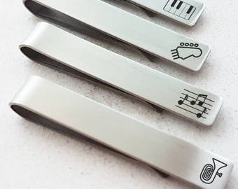 Musician Gifts for Wedding, Music Gifts husband Tie Clip Music Gift for Boyfriend tie bar Music piano guitar Wedding Gift Father's Day T14.1