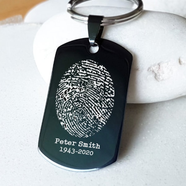 Fingerprint Keychain Etsy
