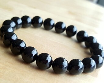 8mm tiger eye bracelet Black onyx bracelet friendship bracelet Women gift leadership good luck stone protection meditation bracelet B272