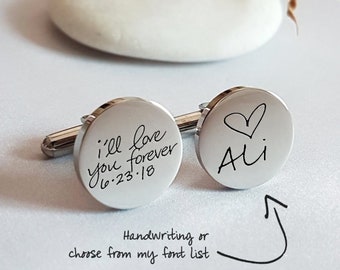 Wedding Cufflinks Groom Cufflinks Personalized Groom Cuff Links Gift for Groom Wooden cufflinks Monogram engraved walnut silver cufflinks