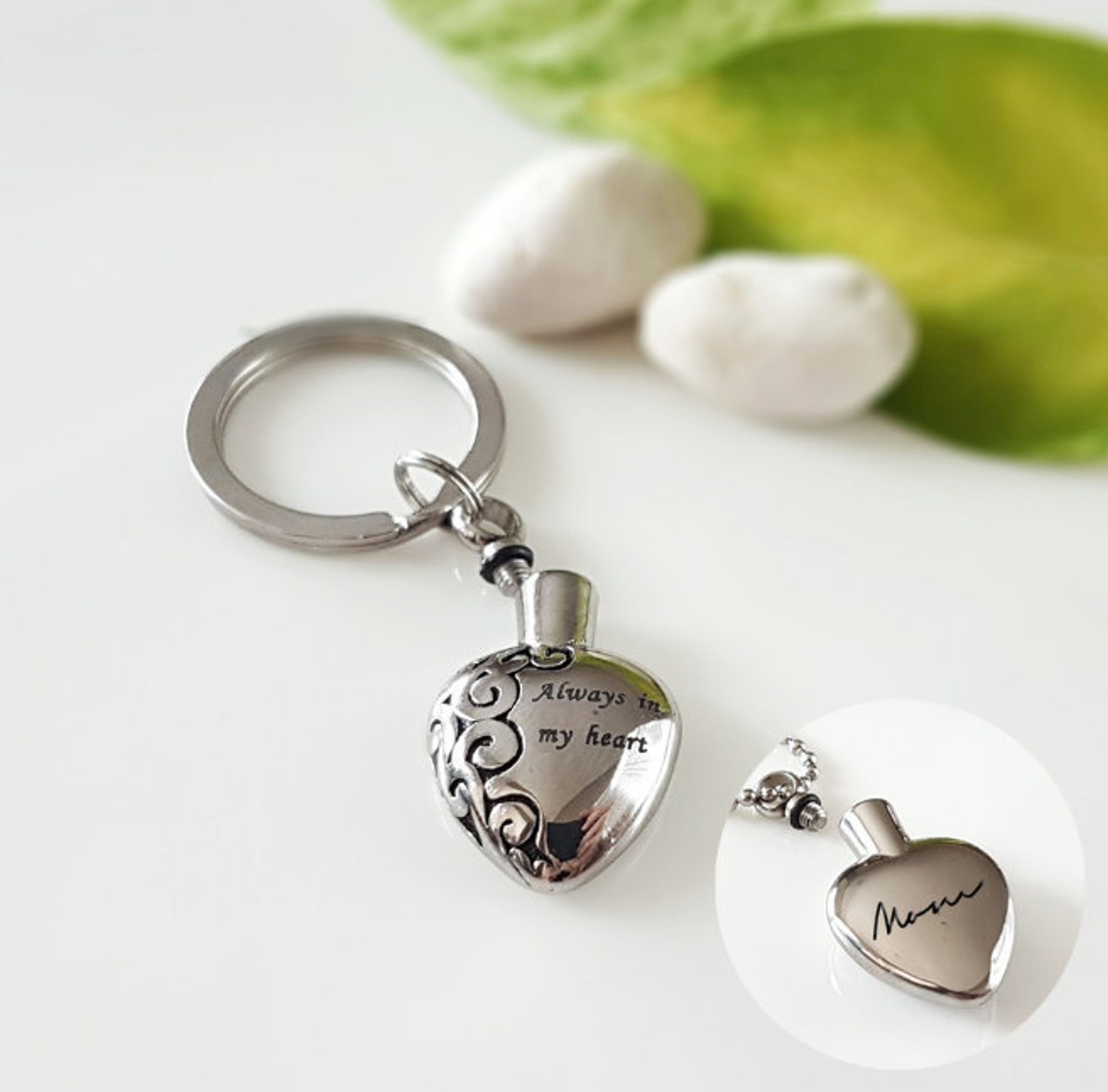 SOULMEET Cremation Urn Necklace For Ashes - Heart Opal Memorial Locket For Mom Or Dad, 925 Sterling Silver - View #5