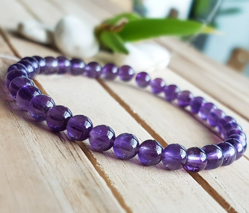 6mm Purple Amethyst Braceletmen Yoga Bracelet Friendship - Etsy