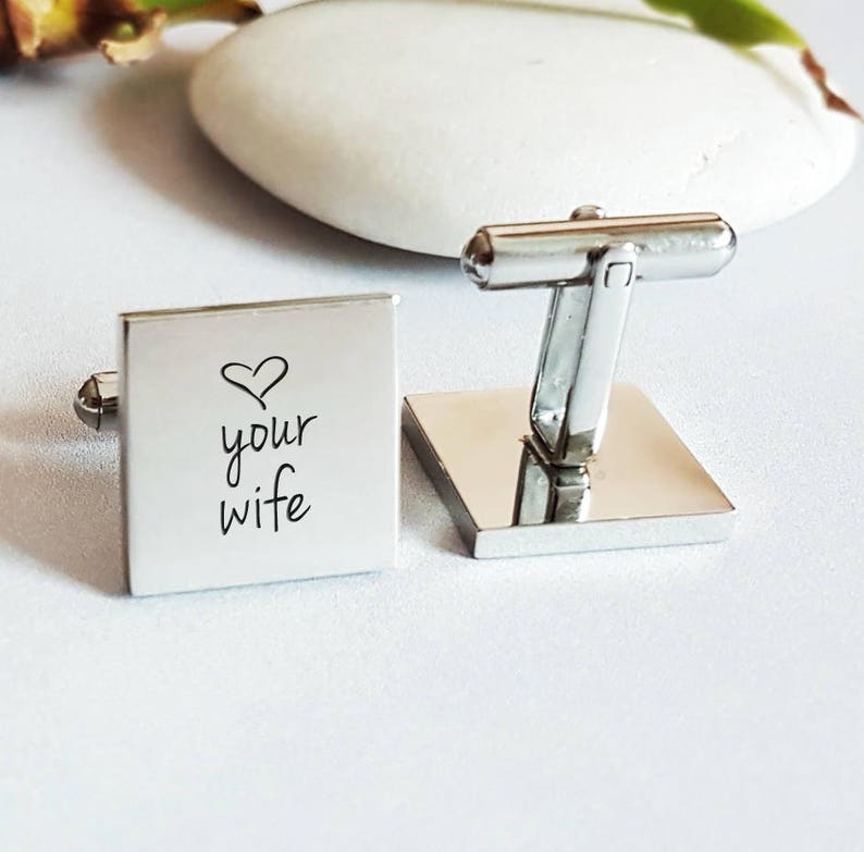 Personalized Cuff Links, Handwriting CuffLinks, Christmas Gift for Dad Husband, Custom Groom Cufflink Wedding Cuff links father bride image 4