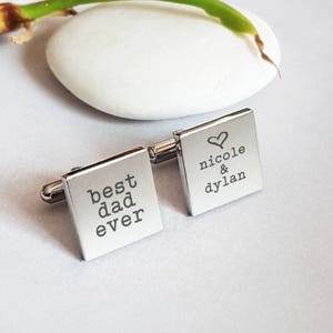 Personalized Cuff Links, Christmas Gift Cufflinks for Dad Husband, Custom Cufflinks, Cufflinks for Groom father of the bride