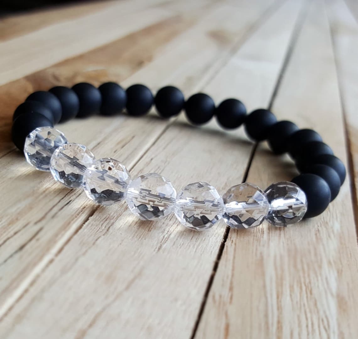 8mm Natural Clear Quartz Bracelet Crystal Bracelet Matte Etsy