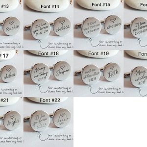 Personalized Cuff Links, Handwriting CuffLinks, Christmas Gift for Dad Husband, Custom Groom Cufflink Wedding Cuff links father bride image 6