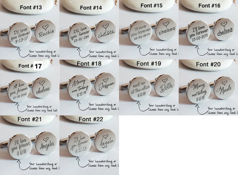 Personalized Cuff Links, Handwriting CuffLinks, Christmas Gift for Dad Husband, Custom Groom Cufflink Wedding Cuff links father bride image 6