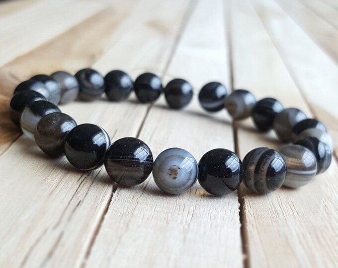 All Seeing Eye Black Agate Bracelet main image 1