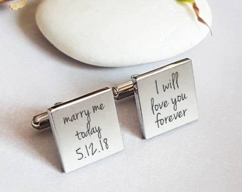 Personalized Cuff Links, Handwriting CuffLinks, Christmas Gift for Dad Husband, Custom Cufflinks Groom Wedding Cuff links for Him