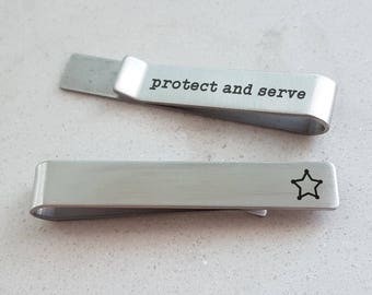 Police Sheriff Badge Tie clip Gift for him dad husband gift Customized Tie Bar Gift Men Father's Day gift police academy graduation gift