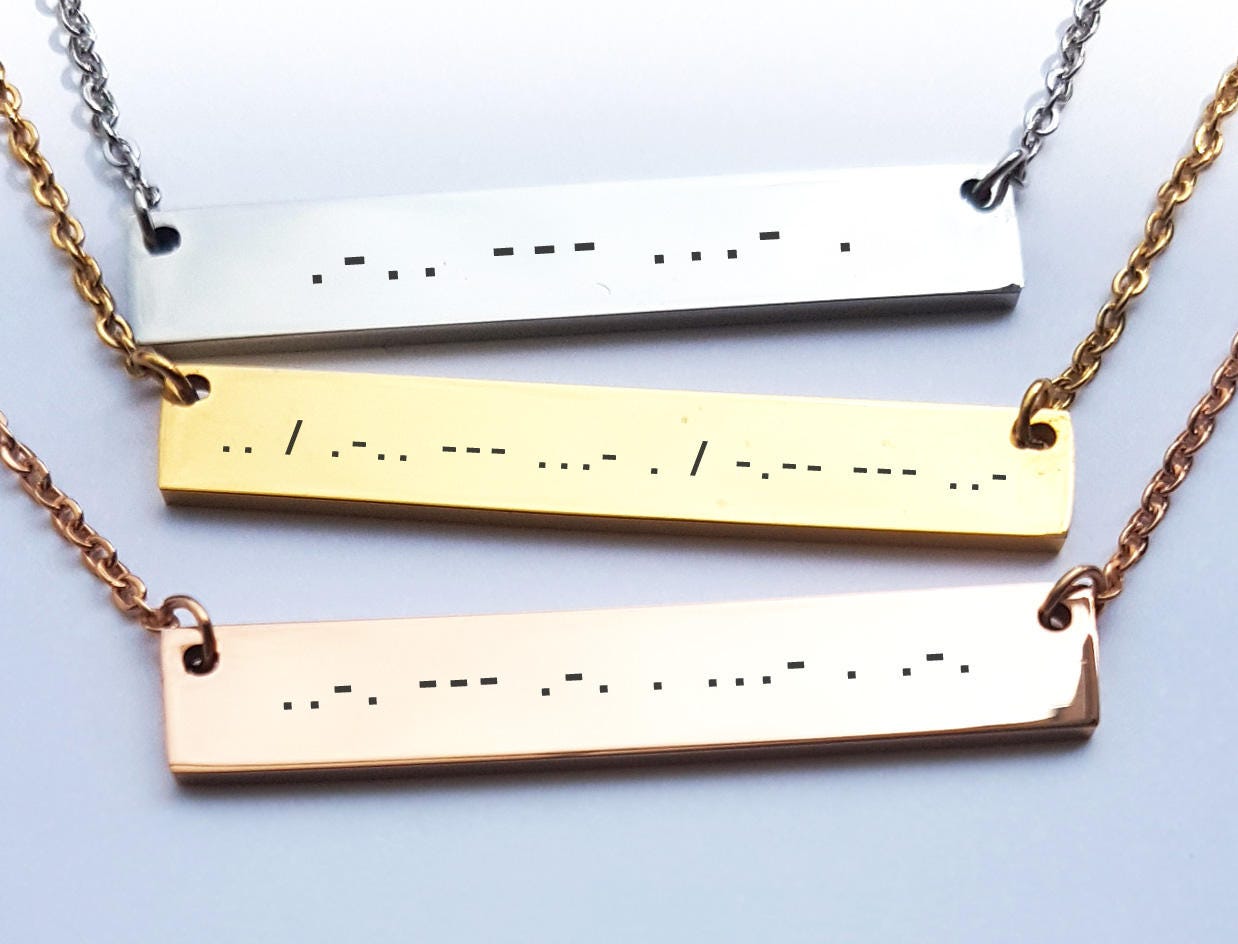 Custom Morse Code Necklace Morse Code Jewelry Sister Gift Mom | Etsy