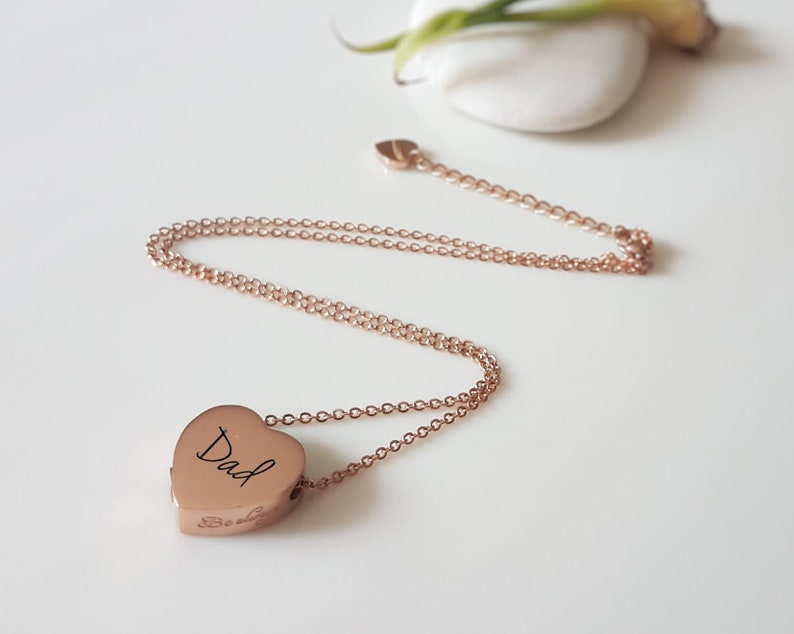 Fingerprint Handwriting Urn Necklace Memorial Ash Keepsake Etsy