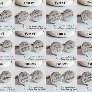 Personalized Cuff Links, Handwriting CuffLinks, Christmas Gift for Dad Husband, Custom Groom Cufflink Wedding Cuff links father bride image 7