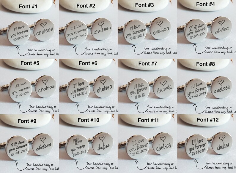 Handwriting CuffLinks Custom Dad Husband Rose Gold Cufflinks Groom Wedding Black Cuff links father day gift Personalized Cuff Links