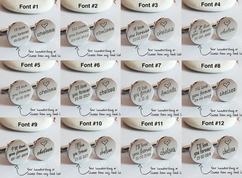 Personalized Cuff Links, Handwriting CuffLinks, Christmas Gift for Dad Husband, Custom Groom Cufflink Wedding Cuff links father bride image 7