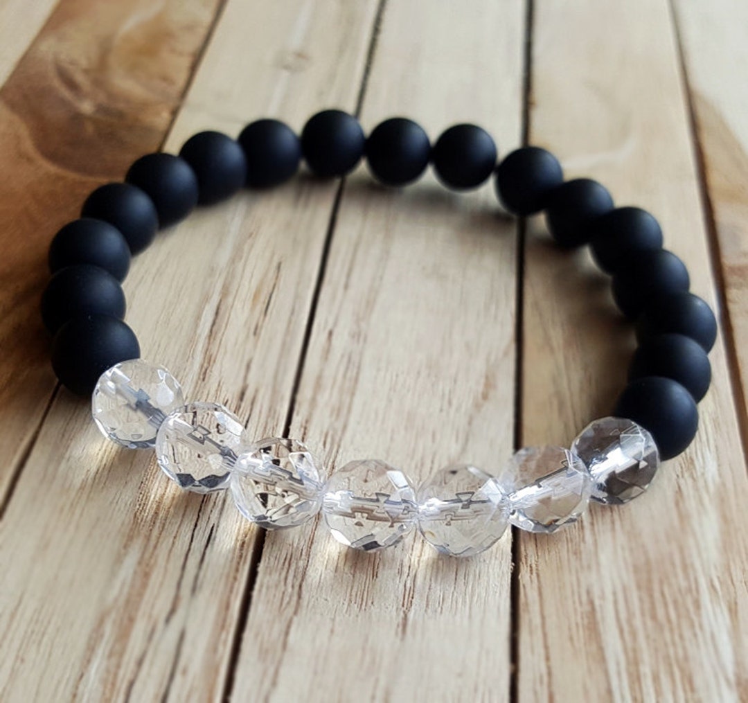8mm Natural Clear Quartz Bracelet Crystal Bracelet Matte Etsy