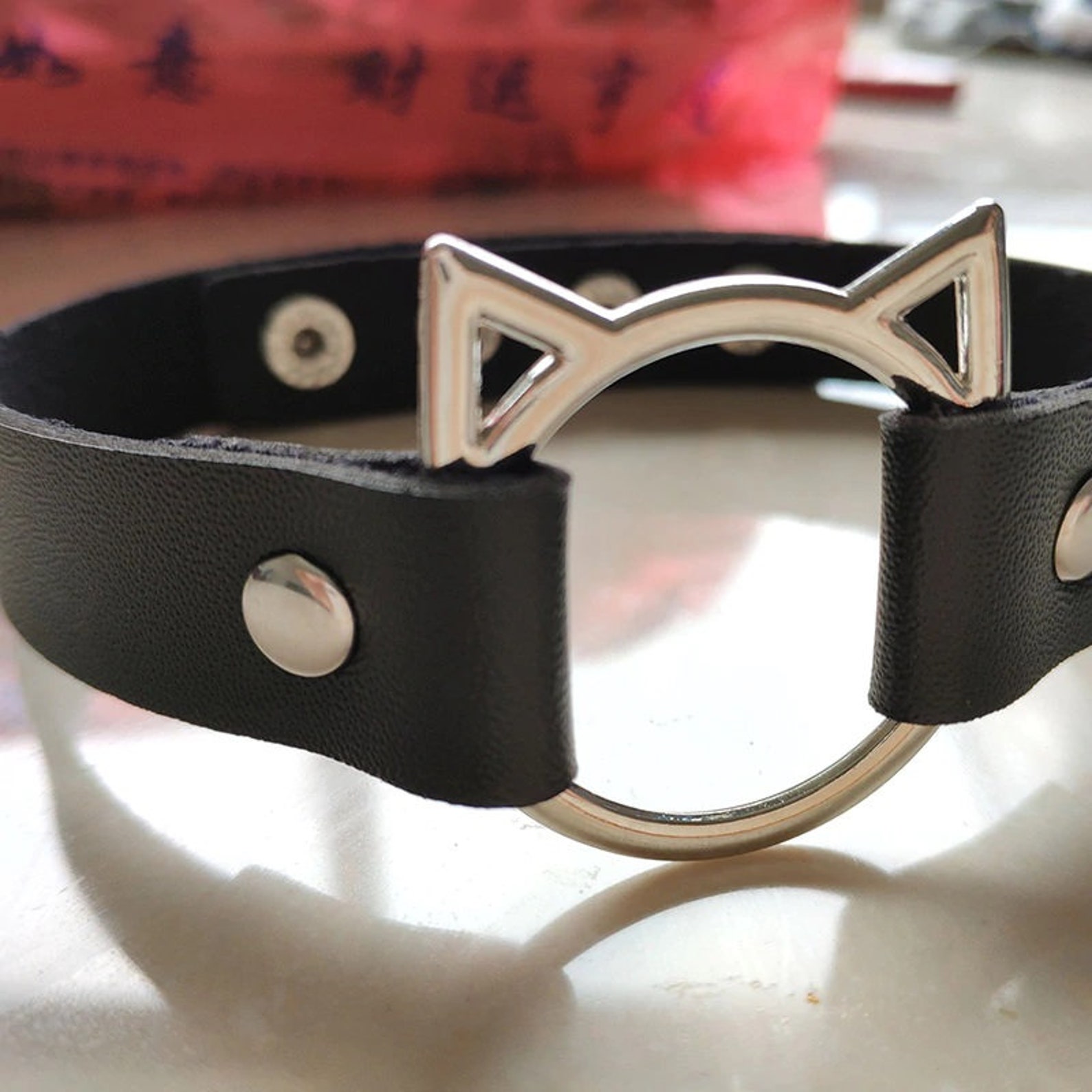 Really Cute Black Cat Choker Kitty Head Collar Goth Choker Etsy