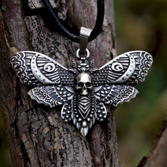 Skull Moth necklace