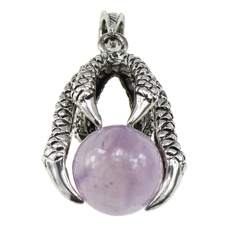 Dragon Claw Natural Stone Necklace Raven Claw Real Crystal Etsy