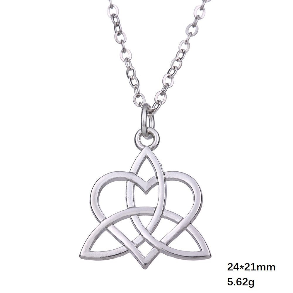 Antique Silver Celtic Knot Heart Pendant Necklace Silver Etsy