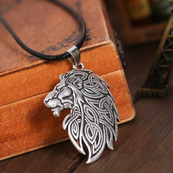 Celtic Lion Pendant Necklace Celtic Knot Lion Jewelry - Etsy