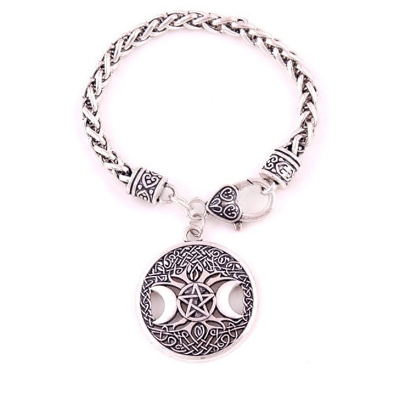 Celtic Triple Moon Goddess Wicca Pentagram Magic Amulet - Etsy