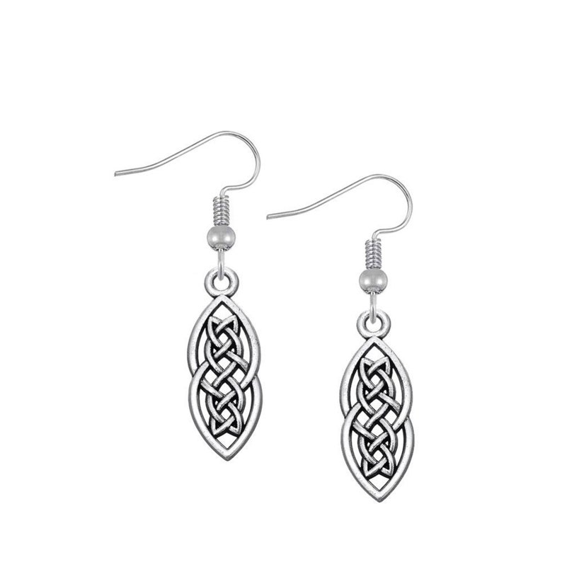 Long Silver Celtic Knot Earrings Celtic jewelry Silver Jewelry Celtic Earrings