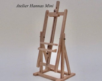 Artist Easel,beech wood light, miniature 1:12, for artists studio