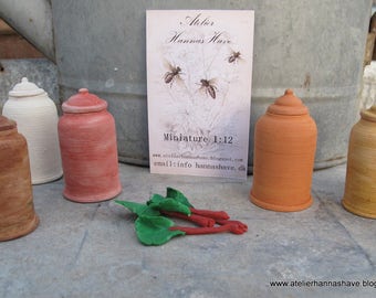 Miniature Rhubarb pots 1:12