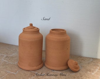Sand colored miniature  Rhubarb Forcer 1:12 for your miniature garden.