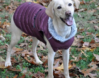 Alpine Extreme Weather Puffer Dog Coat  - Burgundy  JJ-68222