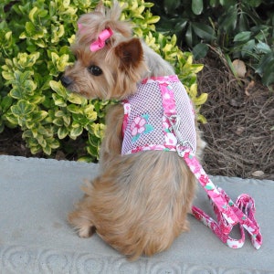 Cool Mesh Dog Harness - Hawaiian Hibiscus Pink  60977