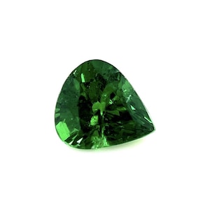 FINE COLOUR Vivid Green Tsavorite Garnet 0.83ct Pear Teardrop Cut Gem 6x5.5m