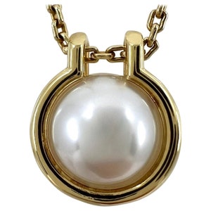 Rara collana a maglie in oro giallo 18 carati con perle d'acqua dolce bianche Tiffany & Co. Hardwear