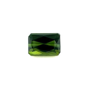 1.28ct Deep Green Tourmaline Fancy Octagon Scissor Emerald Cut Gemstone 7x5mm