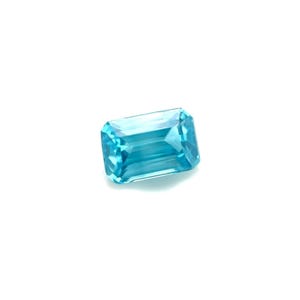 NATURAL 1.33ct Fine NEON Blue Zircon Octagon Emerald Cut Loose Gem 7x4.5mm VVS