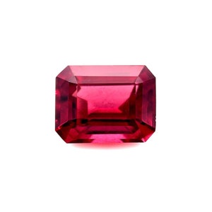 FINE 1.46ct Vivid Purple Red Rhodolite Garnet Emerald Octagon Cut Gem 7x5.5mm