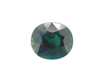 FINO 1.20ct NATURAL Vivid Verde Azul Zafiro 6.5x5.6mm Corte Ovalado Suelto VS Gema