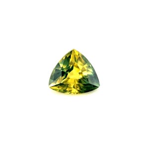 GIA CERTIFIED No Heat 0.81ct Bi Colour Sapphire Blue Yellow Triangle 5.3x5.9mm