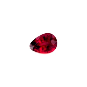 NATURAL Ruby DEEP Red 0.41ct RARE Pear Cut 5x3.7mm Loose Gemstone Heated Only