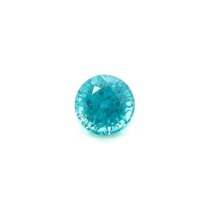 NATURAL 1.78ct Vivid NEON Blue Zircon Round Brilliant Cut Loose Gem 6.3mm VS