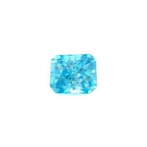 1.16ct Vivid NEON Blue Zircon FANCY Radiant Cut NATURAL loose gem 5.7x5mm vvs