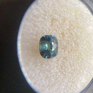 FINE 1.01ct Blue Green Teal Australian Sapphire Cushion Cut Gemstone 6.2x5mm