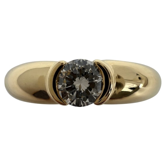 Vintage Cartier 0.30ct Round Diamond VVS1 Ellipse 18k Yellow Gold Solitaire Ring Etsy Canada