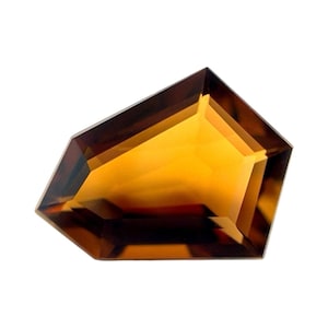 NATURAL 4.02ct Orange Yellow Tourmaline Fancy Shield Cut 13.7x10mm VVS