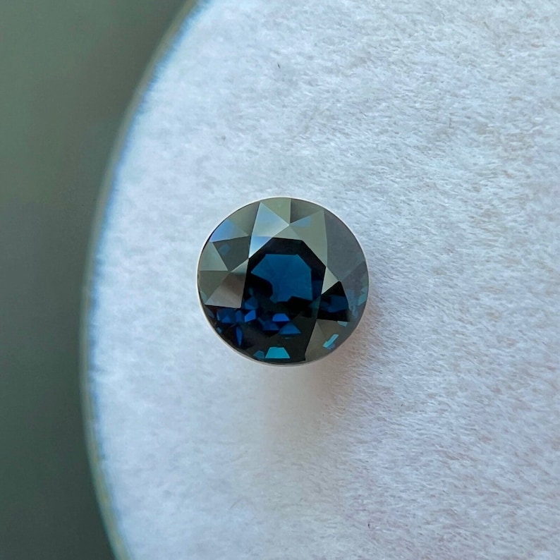 GIA CERTIFIED 1.02ct UNTREATED Dark Blue Sapphire Round Cut Untreated Loose Gem