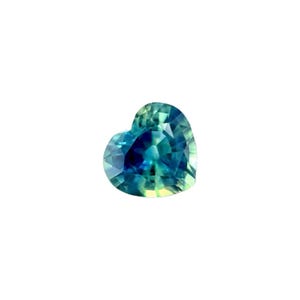 UNIQUE 1.23ct NATURAL Sapphire VIVID green blue heart cut rare gem 6.8x6.3mm vs